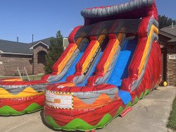 15 ft Dual Lane Fire Waterslide